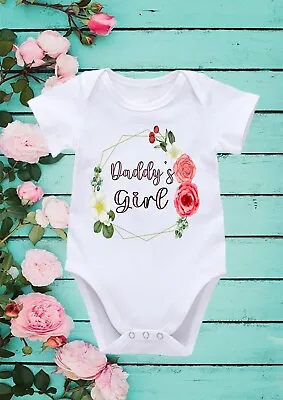 Daddy's Girl Father's Day Gift Bodysuit Short Long Sleeve Vest Rompersuit 594 • £7.99