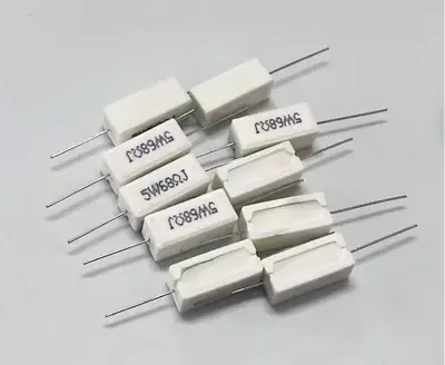 10Pcs/Lot 5W Horizontal Cement Resistor Series Resistance Value:0.01Ohm-1M Ohm • $4.07