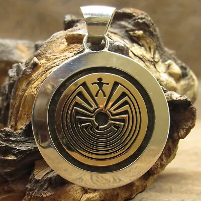 Navajo Sterling Silver And Gold Man In The Maze Pendant By Calvin Peterson+ • $900