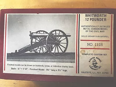 Whitworth Civil War 12 Pounder Model Cannon Kit. Marine Model Company #1128 • $44