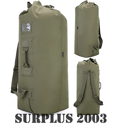 Army Kit Duffel Bag Olive Green Military Backpack Rucksack Holdall 75L 115L • £24.95