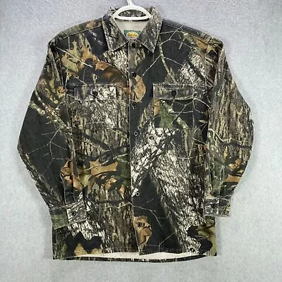 Cabela's Shirt Boys Size 16 Reg Camo Mossy Oak Break Up Canvas Button Up Hunting • $3.99