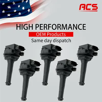 Set Of 5 Ignition Coil OEM For Volvo C70 S70 XC70 XC90 S60 C1258 9125601 UF341 • $43.84