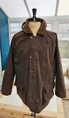 RAF Vintage Wax Coat/Jacket ~ Men's XL Brown Hooded - Made In Great Britain • £53.99