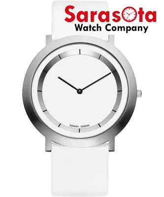 Danish Design IV12Q988 White Dial Stainless Steel Leather Quartz Women's Watch • $95