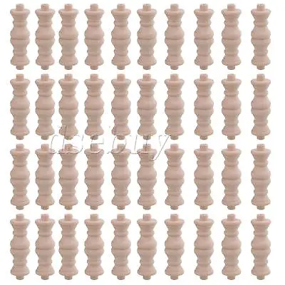 40Pieces Craft Spindles For Furniture Window H-79 Type 6x1.8cm Wood Color • $34.42
