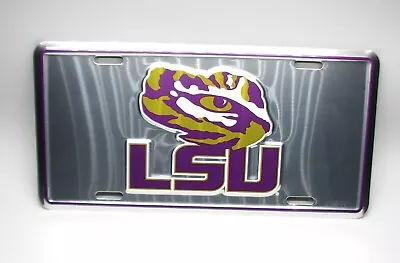 Ncaa Lsu Tigers Louisiana State 3d Embossed Metal Car Novelty License Plate Tag • $12.98