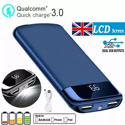 1000000mAh Power Bank Portable Fast Charger Battery Pack 2 USB For Mobile Phone • £16.97