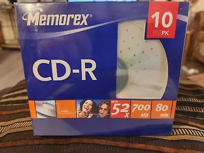 Memorex CD-R 52x 700MB 80 Min 10 Pack Blank Cds - Music Photos NEW & SEALED! • $7.99