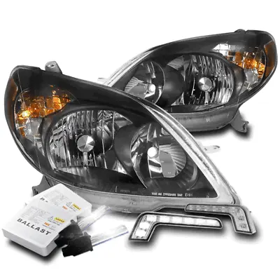 $242.95 • Buy For 2003-2008 Toyota Matrix Xr Xrs Black Headlights Lamp +bumper Led Drl W/hid