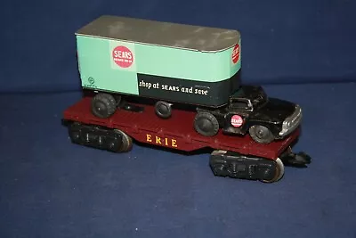 Marx RARE Erie Flatcar W/ Sears Tractor And Trailer  EXC++ • $199.95