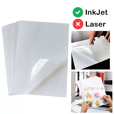 8.5 X11  Clear Printable Vinyl Sticker Paper Waterproof For Inkjet Printer • $12.69