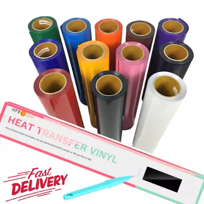 Heat Transfer Vinyl 12''x15FT Iron On Vinyl HTV T-shirt For Silhouette Cricut US • $15.99