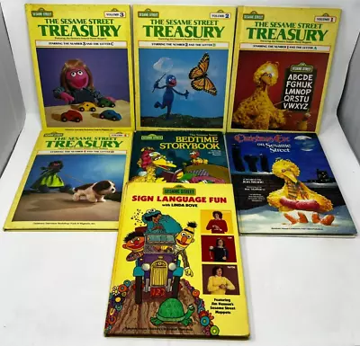 Vintage Set Of 7 The Sesame Street Treasury Book's Good Condition! • $14.99