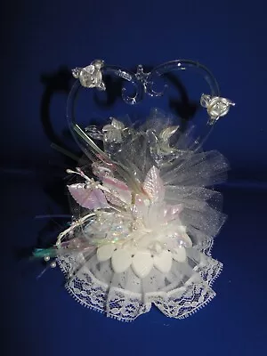 New Elegant Wedding  Cake Topper With Blown Glass Love Birds • $30