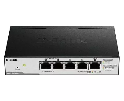 D-Link PoE Switch 5 Port Smart Managed Gigabit Ethernet Extender Internet Ne... • $51.13