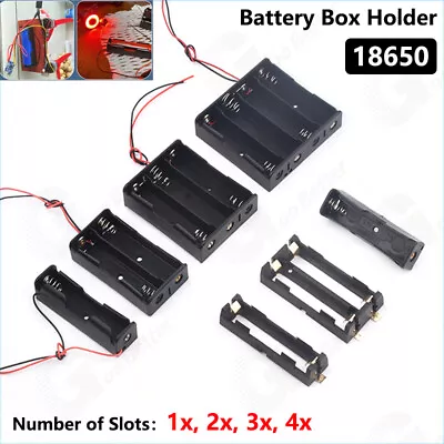 18650 Lithium Battery Box Holder 3.7V Tandem/ Parallel Wire 1x 2x 3x 4x Position • £6.58