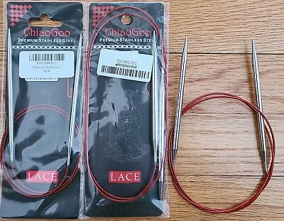 ChiaoGoo RED LACE Premium STAINLESS Steel Circular Knitting Needles 1Neew 2 Used • $30