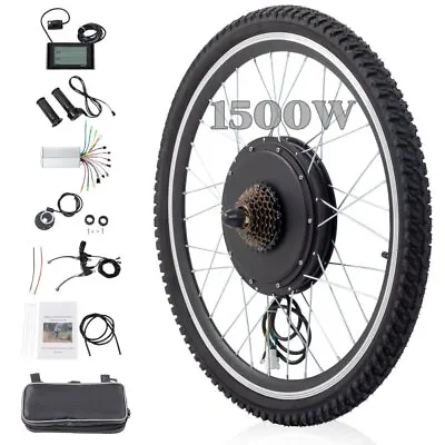 26  Rear Wheel Electric Bicycle Conversion Kit LCD Ebike Power Hub Motor 15OOW • £199.99