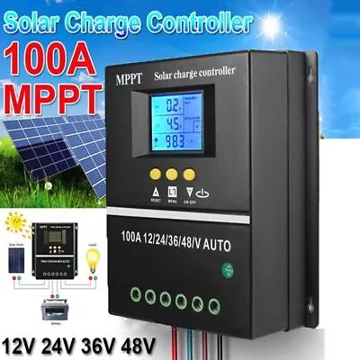 100A MPPT Solar Charge Controller 12V/24V/36V/48V Auto PV Battery Regulator LCD • $39.98