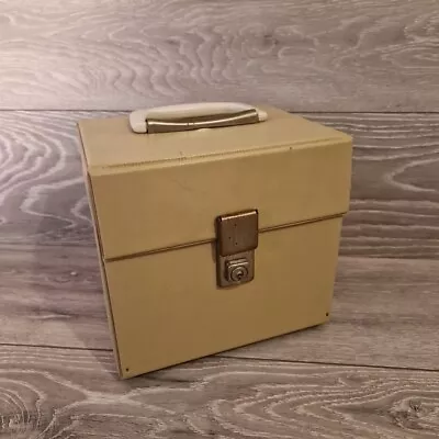 Vintage 7  Record Vinyl Storage Case Box In Beige • £17.95