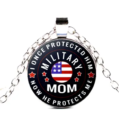 MILITARY MOM VET Charm Pendant Sterling Silver 925 Chain 22  Necklace Gold Gift • $16.99