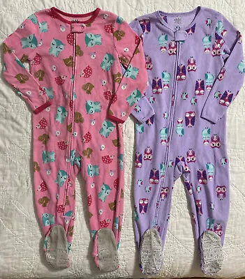 Lot Of 2 - Toddler Fleece Footed Pajamas 4T Child Of Mine By Carter's • $14.99