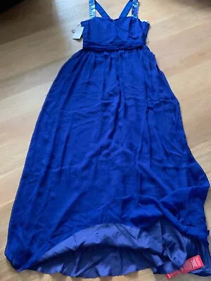 Matthew Williamson Long Silk Blue Dress In Size 14UK • £150