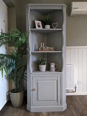 Grey Corner Unit Upcycled Corner Cabinet Painted Furniture • £199