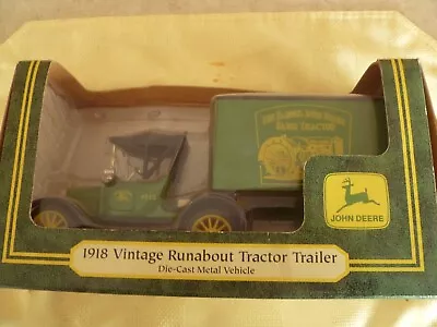 John Deere 1918 Vintage Runabout Tractor Trailer In Box • $4.99