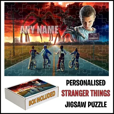 Personalised Stranger Things Jigsaw Puzzle-Best Gift For Fans  Add Any Name • £11.99