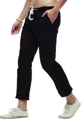 $22 • Buy Chouyatou Mens Sz Xxl Black Linen Beach Pants