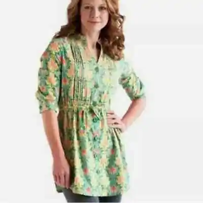 Matilda Jane Green Acres S Floral Shirt Dress It's A Wonderful Parade New • $14.49