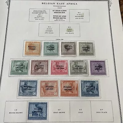 1924-26 Belgian East Africa Stamps Series MH 14 Stamps • $1