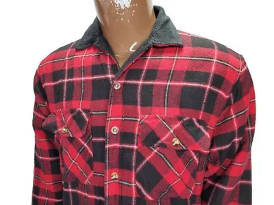 Ozark Trail Lumberjack Buffalo Flannel Insulated Shirt Jacket Quilted Red Plaid  • $15