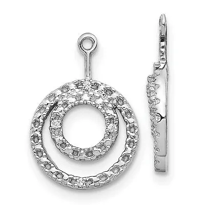 $233.99 • Buy 14k White Gold Double Circle Diamond Earring Jackets