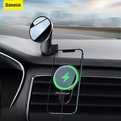 Baseus Car Magnetic Wireless Fast Charger Holder Air Vent Mount For IPhone 15 14 • $31.99