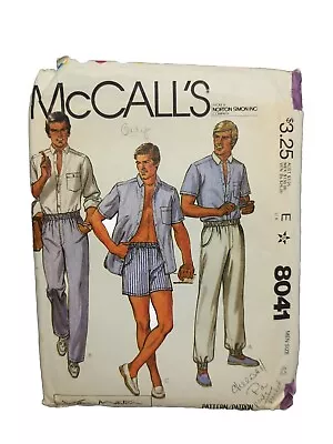 Vintage 1980's McCall's Pattern 8041 Men's Shirt Pants & Shorts Size 42 • $6.38