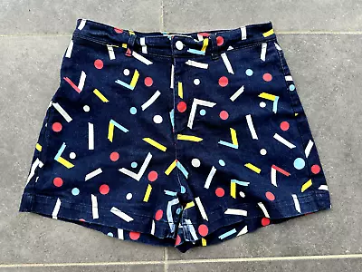 Size 14 Gorman X Mireia Ruiz Hidden Face Denim Shorts Pockets - Bright Quirky • $59.99