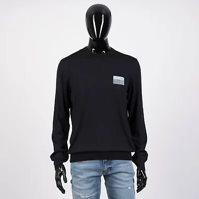 DIOR 750$ Christian Dior Visitor Patch Sweater - Black Virgin Wool • $420