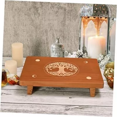 Altar Table Meditation Table Decorative Riser Wood Tray Altar Table-brown • $37.58