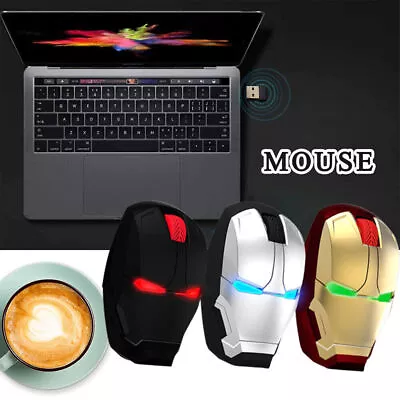 Portable 2.4G Ergonomic Wireless Mouse Mobile Cool Iron Man Computer Gaming Mice • $20.89