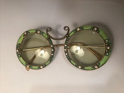 $2500 • Buy Christian Dior By Tura Enameled Jeweled Eye Glasses 1967 Vintage Collector Rare