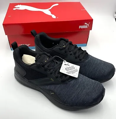 $99 • Buy PUMA NRGY Comet Black Grey US 7.5 UK 6.5 EU 40 Soft Foam Sneakers Runners NEW