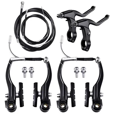 Mountain Bike V Brake Set Front And Rear MTB Hybrid Callipers Cables Lever Kit • $16.89