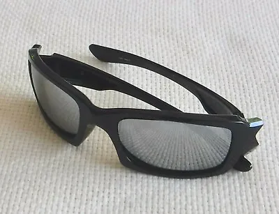Oakley Fives Squared 9238 Sunglasses Black Frames Custom Polarized Chrome Lens • $56.25