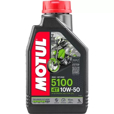 MOTUL 5100 4T 4 Stroke 1 Liter Synthetic Blend Engine Oil 104074 • $17.96