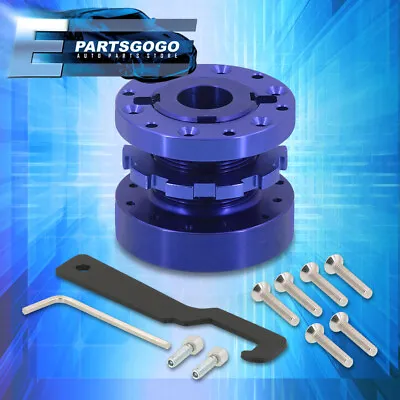 1.7  To 3  6Bolt Steering Wheel Hub Adapter Spacer Extender Extension Kit Blue • $23.99