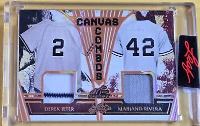 Derek Jeter Mariano Rivera 2023 Leaf Art Of Sport 17/35 Canvas Combos Dual Patch • $49.95