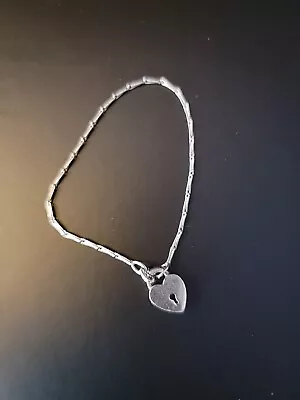 Sterling Baby Bracelet  Heart Keyhole Vintage NO CLASP • $24